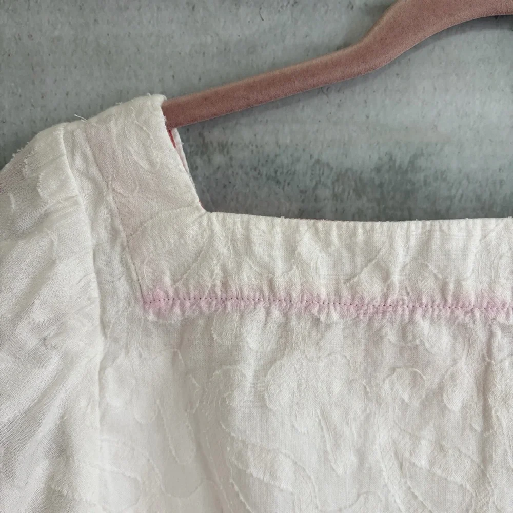 Anthropologie White Embroidered Crop Top Sz Small - Picture 12 of 12